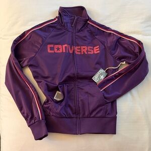 Converse Women Purple Track Jacket with Pink Logo